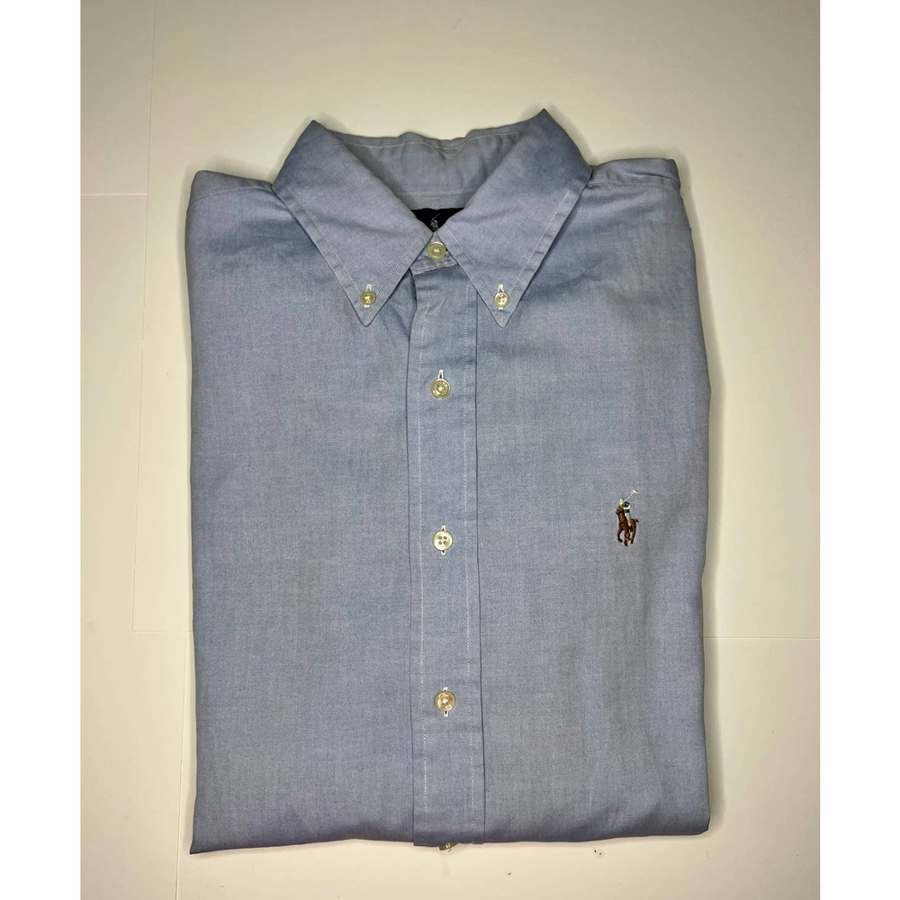 Polo Ralph Lauren Classic Fit Long Sleeve Button Down Shirt Blue Men's Size 15.5